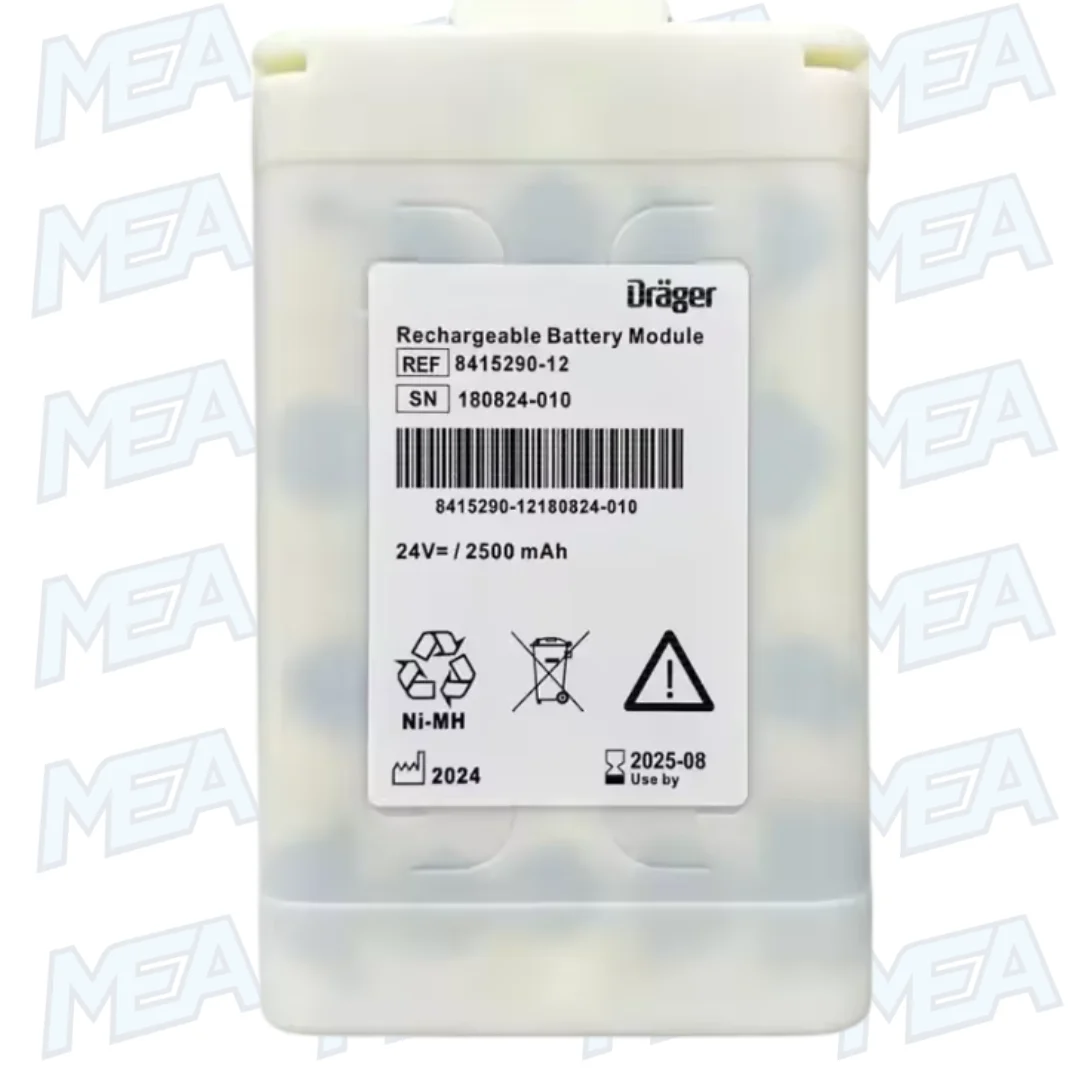 Drager 8415290 Rechargeable Battery For Evita V500 V300 Babylog VN500 Vent 24V 2500mAH (New & Original) 1 Drager 8415290-11 24V 2500mAh rechargeable battery for Evita V500, V300 and Babylog VN500 ventilators