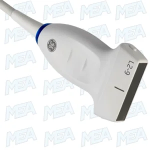 GE L2-9-D Linear Array Ultrasound Probe front view with XDclear technology for LOGIQ E10 systems