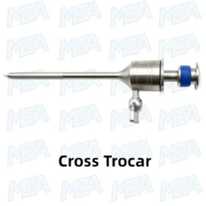 Cross trocar laparoscopic magnetic access device with safety screw and cross spring design