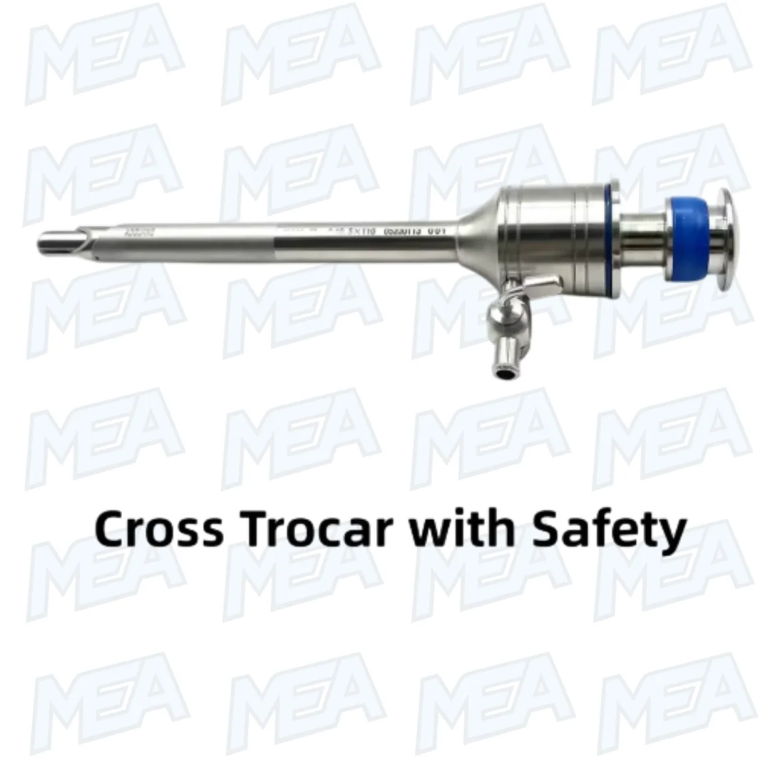 Medical Surgical 10mm 5mm Magnetic Endoscope Trocars With Safety & Screw Laparoscopic 4 Cross trocar with safety mechanism for laparoscopic surgery featuring magnetic cross spring design