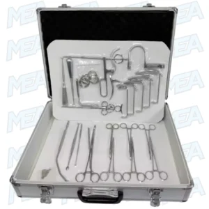 ENT Surgical Instrument Set for Endoscopic Sinus Surgery, Tonsillectomy and Adenoidectomy – Stainless Steel Tray
