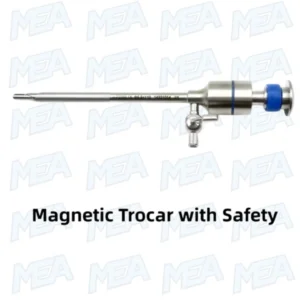 Magnetic trocar with safety mechanism for laparoscopic surgery and secure endoscopic access