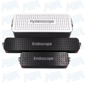 Medical Endoscope Disinfection Case PPSU with Silicone Card Slot Autoclavable Sterilization Basket for Endoscopy Instruments