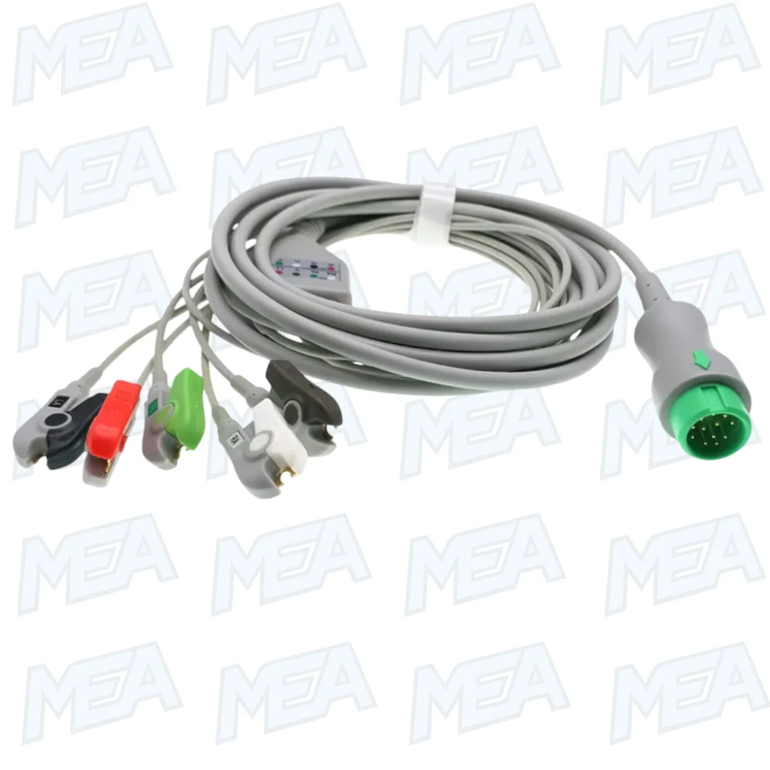 ECG Cable 12 Pin For Mindray One Piece 5 Leadwires And 3 Leads Snap OR Grabber AHA Standard Veterinary Clip Beneview T5 T6 T8 1 Mindray ECG Cable 12 Pin with 5 Lead and 3 Lead Snap Grabber Veterinary Clip for BeneView T5 T6 T8