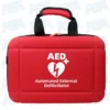 Portable AED Storage Bag Defibrillator Container First Aid Bags Emergency Kit Healthcare Protection For Camping Hiking Traveling 6 Portable AED storage bag with defibrillator inside, red and black first aid emergency kit for travel and outdoor use