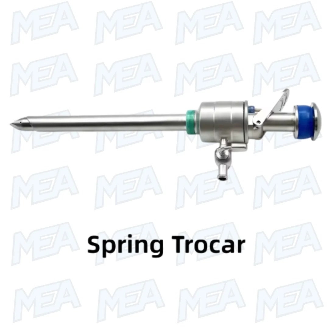 Medical Surgical 10mm 5mm Magnetic Endoscope Trocars With Safety & Screw Laparoscopic 7 Spring trocar for laparoscopic surgery with magnetic spring mechanism and safety design