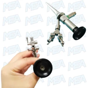 Veterinary otoscope with Fr5 working channel and biopsy forceps for animal ear examination