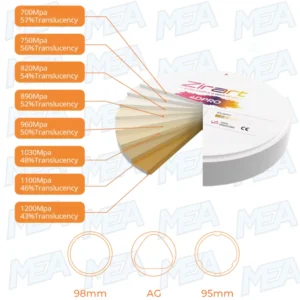 4D Pro Zirconia Block Shades A1 A2 A3 B1 B2 for Dental Lab