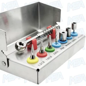 Precision dental implant torque kit with titanium drivers and ratchet wrench for implant procedures