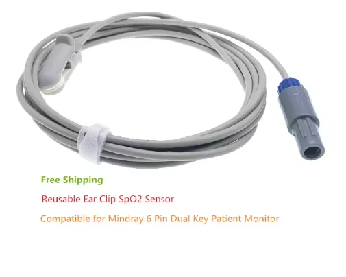 Mindray 6 Pole SpO2 Sensor PM7000 PM8000 PM9000 MEC 1000 Patient Monitor Heart Rate SAO2 Probe Newborns Adults 2 Mindray 6 Pole SpO2 Sensor PM7000 PM8000 PM9000 MEC 1000 Patient Monitor Heart Rate SAO2 Probe Newborns Adults - Image 2