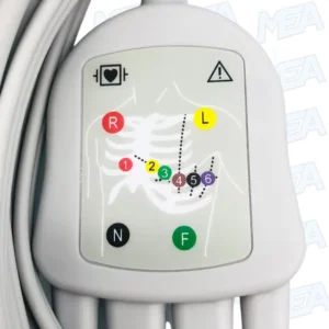 Durable grey TPU GE Marquette ECG cable DB15 connector close-up for hospital cardiac monitoring equipment