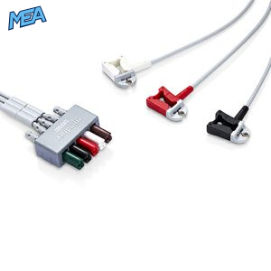 3-lead ECG Leadwire Set with Grabber/Pinch end AHA for Mindray 0010-30-42731 Limb Lead, 1.0m, Reusable