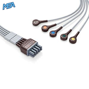 5-lead ECG Leadwire Set with Snap end AHA for Mindray 0010-30-42908 Limb + Chest Lead, Reusable