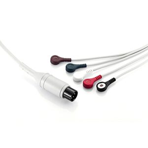 5-lead One-Piece ECG Cable AHA for Mindray 0010-30-43116 Reusable