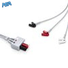 3-lead ECG Leadwire Set with Grabber/Pinch end AHA for Mindray 0010-30-43250 0.6m, Reusable 3 0010 30 43250
