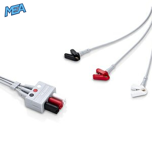 3-lead ECG Leadwire Set with Grabber/Pinch end AHA for Mindray 0010-30-43250 0.6m, Reusable