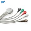 5-lead ECG Leadwire Set with Snap end AHA for Mindray 009-004782-00 Limb + Chest Lead, Reusable 5 009 004782 00