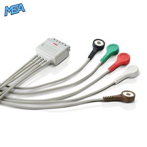 5-lead ECG Leadwire Set with Snap end AHA for Mindray 009-004783-00 Limb + Chest Lead, Reusable
