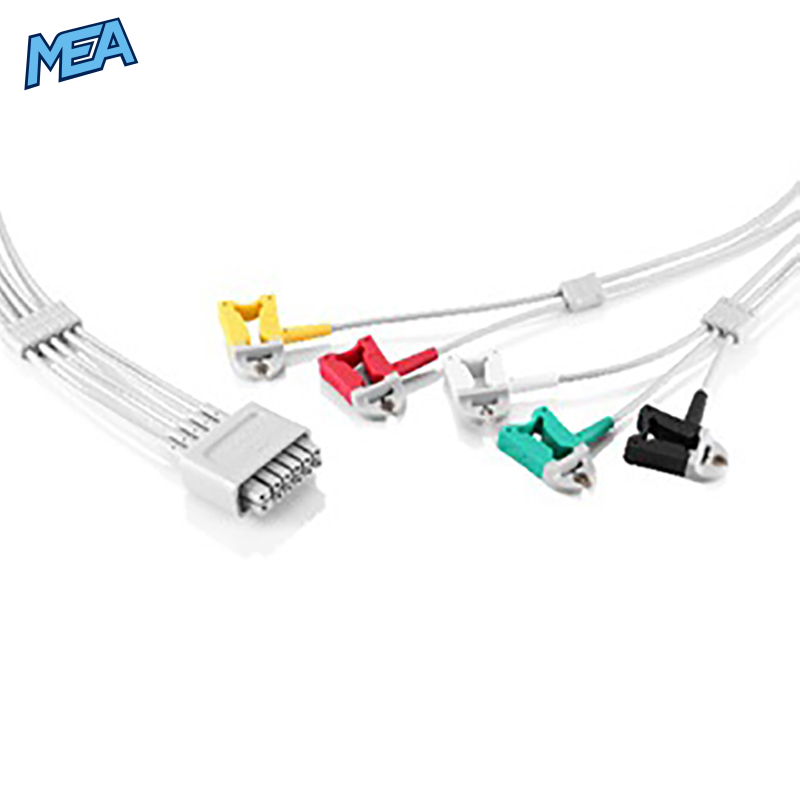 5-lead ECG Leadwire Set with Grabber/Pinch end IEC for Mindray 009-004788-00 Reusable 1 5-lead ECG Leadwire Set with Grabber/Pinch end IEC for Mindray 009-004788-00 Reusable