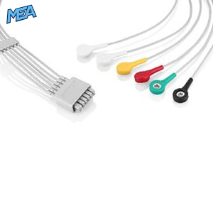6-lead ECG Leadwire Set with Snap end IEC for Mindray 009-004796-00 Reusable