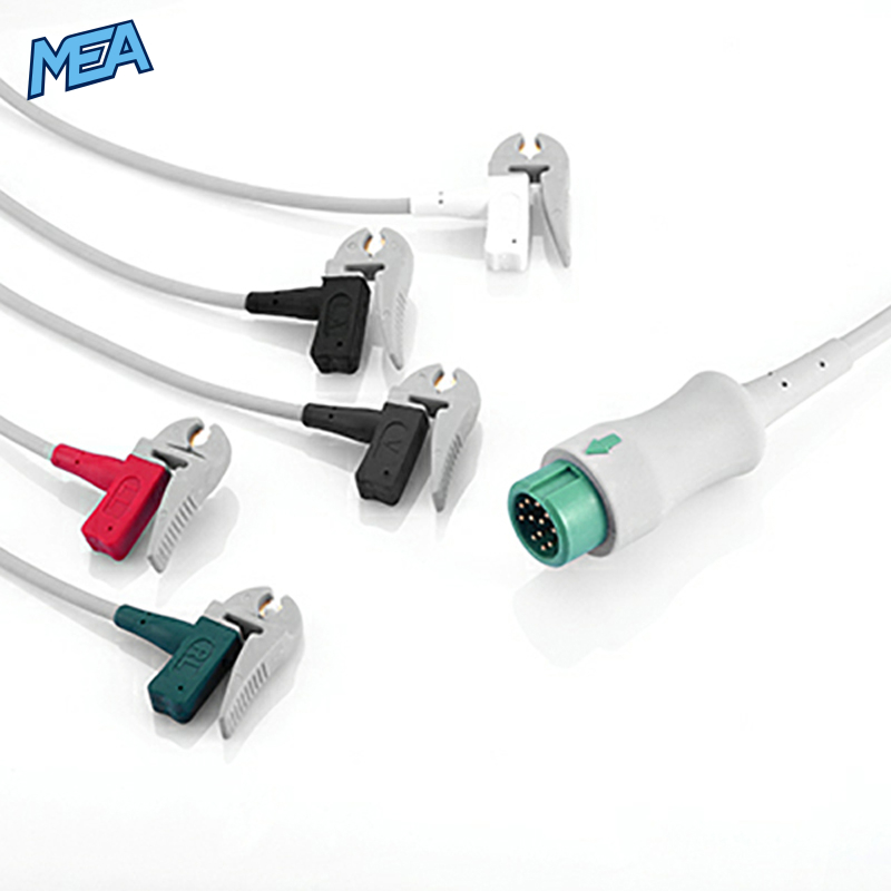 5-lead One-Piece ECG Cable with Grabber/Pinch end AHA for Mindray 040-000960-00 Reusable 1 5-lead One-Piece ECG Cable with Grabber/Pinch end AHA for Mindray 040-000960-00 Reusable