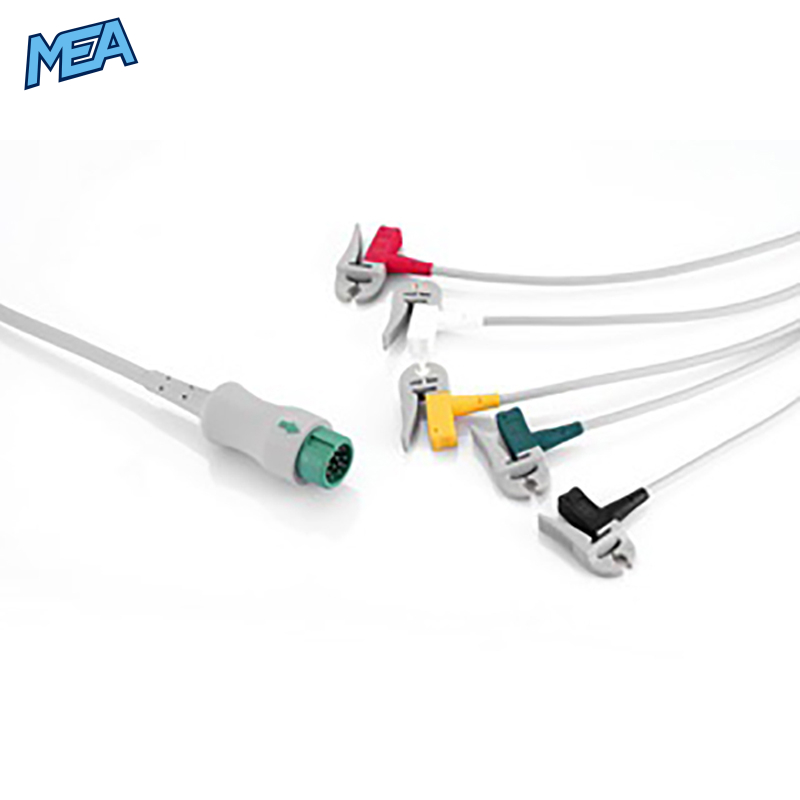 5-lead One-Piece ECG Cable with Grabber/Pinch end IEC for Mindray 040-000962-00 3.6m, Reusable, Defib-Proof 1 5-lead One-Piece ECG Cable with Grabber/Pinch end IEC for Mindray 040-000962-00 3.6m, Reusable, Defib-Proof