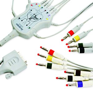 12-lead One-Piece ECG Cable with 4mm Banana end AHA for Mindray 040-001642-00 Reusable