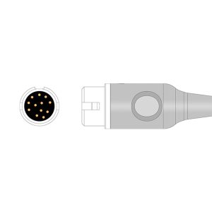 3-lead ECG Trunk Cable AHA/IEC for Philips M1669A 2.7m, Reusable