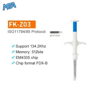 100 Pack EM4305 Pet Microchip 134.2KHz FDX-B Animal Identification Chip with Syringe - view 2