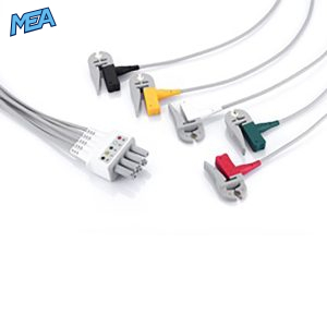 5-lead ECG Leadwire Set with Grabber/Pinch end IEC for Mindray 115-004874-00 0.8m, Reusable