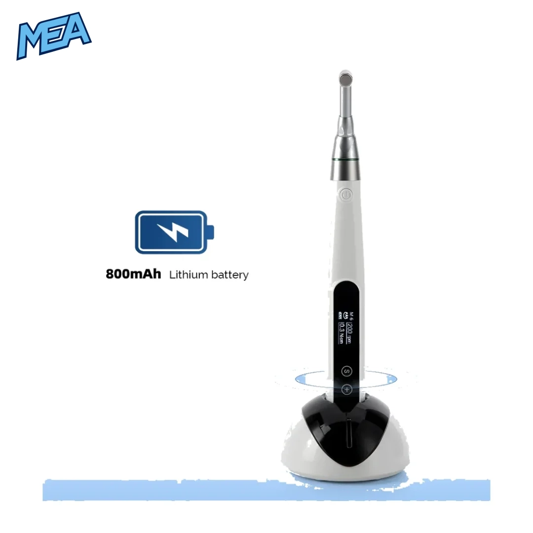 AZDENT 16:1 Wireless Endo Motor With AZ-1 Apex Locator 9 Program Cordless Root Canal Endomotor (New) 8 16:1 wireless endo motor handpiece on charging base with 800mAh lithium battery
