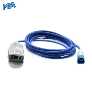 Philips-style 8-pin reusable SpO2 sensor adult clip