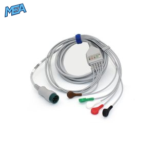5-lead One-Piece ECG Cable for Zoncare 2061002810 Reusable