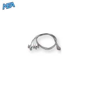 5-lead ECG Leadwire Set with Grabber/Pinch end AHA for GE Healthcare 2106389-002 130 cm/51 in, Reusable