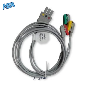 3-lead ECG Leadwire Set IEC for Draeger 2606493 Reusable