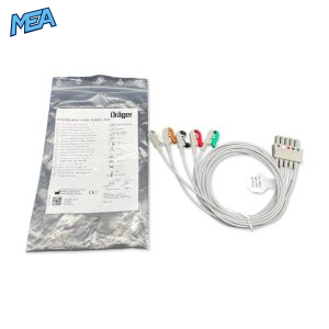 5-lead ECG Leadwire Set with Grabber/Pinch end AHA for Draeger 2606498 1m, Reusable
