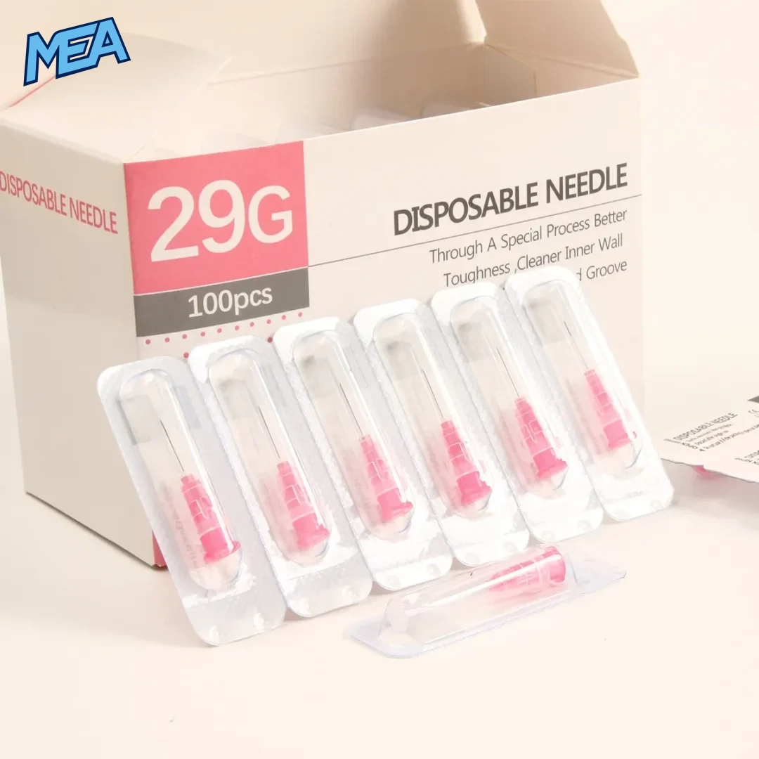 Disposable Hypodermic Needles 29G–34G Ultra-Fine Sterile Luer Needles 1.5mm–13mm (Box of 100) 14 29G disposable hypodermic needles box of 100 with blister-packed needles
