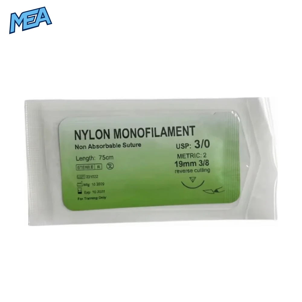 100 Pack Dental Surgical Sutures Nylon Monofilament USP Reverse Cutting Suture Sterile 2 100 Pack Dental Surgical Sutures Nylon Monofilament USP Reverse Cutting Suture Sterile - view 2