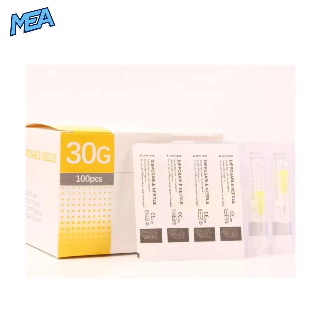 Disposable Hypodermic Needles 29G–34G Ultra-Fine Sterile Luer Needles 1.5mm–13mm (Box of 100) 6 30G disposable hypodermic needles box of 100 with sterile blister packs