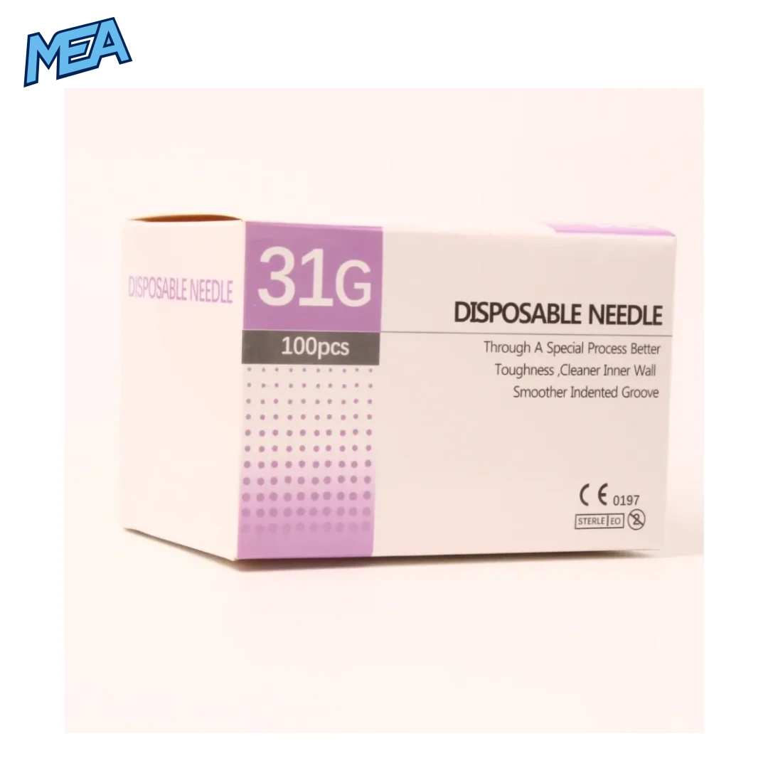 Disposable Hypodermic Needles 29G–34G Ultra-Fine Sterile Luer Needles 1.5mm–13mm (Box of 100) 8 31G disposable hypodermic needles box of 100 CE marked sterile EO