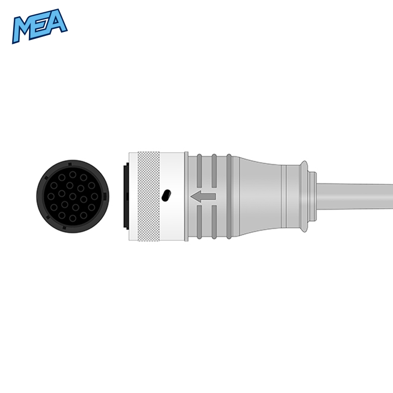 10-lead Diagnostic (EKG) One-Piece ECG Cable with Grabber/Pinch end AHA for Quinton Monitors Reusable, Limb+Chest, 5.0m+0.8m/1.2m, Respiratory Rate 2 10-lead Diagnostic (EKG) One-Piece ECG Cable with Grabber/Pinch end AHA for Quinton Monitors Reusable, Limb+Chest, 5.0m+0.8m/1.2m, Respiratory Rate - Image 2