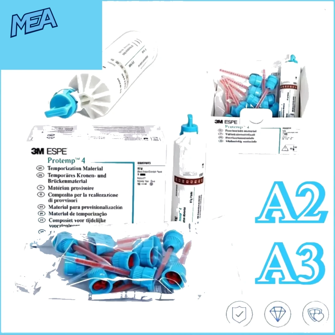 3M ESPE Protemp A2/A3 Temporary Crowns Bridges Material Composite Resin Adhesive Catalyst Paste Cartridge Materials 1 3M ESPE Protemp 4 temporary crown and bridge material A2 A3 automix cartridge with mixing tips
