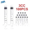 100Pack 3ml/cc Sterilized Luer Lock Syringe Individually Packaged Disposable Injection Sampler Glue Dispenser for Lab 8 3ml Luer Lock syringe individually sterile sealed disposable 100 pack for laboratory and precision dispensing