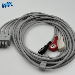 3-lead ECG Leadwire Set with Snap end for GE Healthcare 411203-002 130cm, Reusable