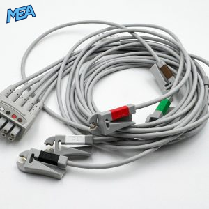 5-lead ECG Leadwire Set with Grabber/Pinch end AHA for GE Healthcare 412681-005 0.9m, Reusable