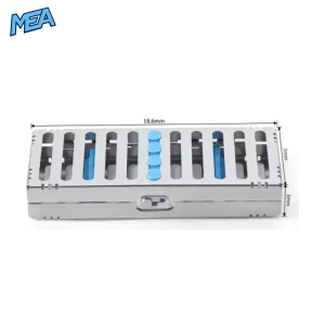 Azdent Dental Sterilization Rack Surgical Autoclavable Sterilization Box Dental Cassette File Burs Disinfection Tray Lab - view 2