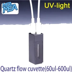 60µL-600µL Quartz Flow Cuvette Cell with 1mm 2mm 5mm 10mm Path Length for UV-Vis Spectrophotometer Analysis