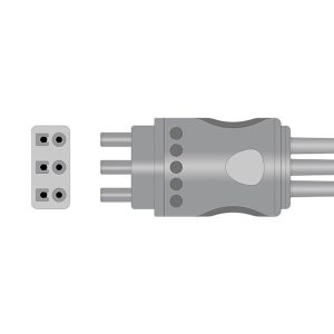 3-lead ECG Leadwire Set with Grabber/Pinch end AHA for Philips Monitors Disposable, Limb Lead, Lead Type: AA Twin-Pin, Shielded