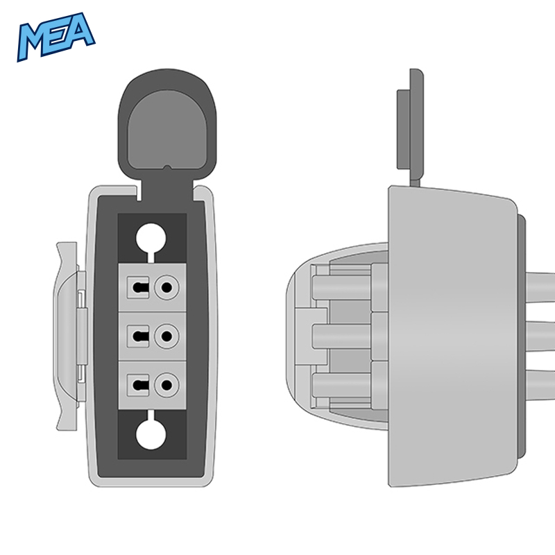 3-lead ECG Leadwire Set with Grabber/Pinch end AHA for Philips M2591A Reusable, Limb Lead, Lead Type: Tele AA Twin-Pin, Shielded 2 3-lead ECG Leadwire Set with Grabber/Pinch end AHA for Philips M2591A Reusable, Limb Lead, Lead Type: Tele AA Twin-Pin, Shielded - Image 2