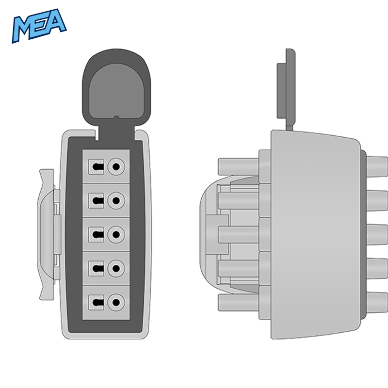 5-lead ECG Leadwire Set with Snap end AHA for Philips M2592A Reusable, Limb + Chest Lead, Lead Type: Tele AA Twin-Pin, Shielded 2 5-lead ECG Leadwire Set with Snap end AHA for Philips M2592A Reusable, Limb + Chest Lead, Lead Type: Tele AA Twin-Pin, Shielded - Image 2